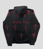 Red Rhinestone Daggers on OVERSIZED Black Zip Hoodie 1.webp