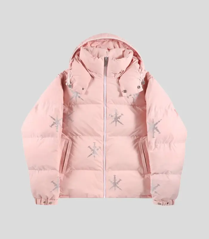 UNKNOWN LONDON】PINK ALL OVER SILVER DAGGER RHINESTONE PUFFER .webp UNKNOWN LONDON】PINK ALL OVER SILVER DAGGER RHINESTONE PUFFER .webp