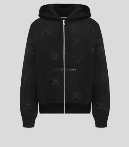 Unknown London Dagger Rhinestone Zip Hoodie.webp