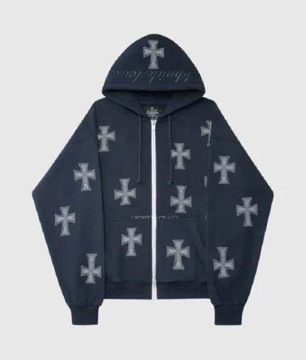 Unknown London Rhinestone Hoodie NavyWhite 3.webp
