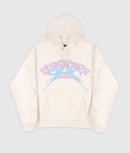 Unknown Puff Print Logo Hoodie Pink 1.webp