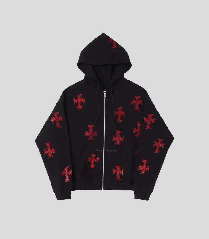 Unknown Black x Red Rhinestone Cross Zip Hoodie.webp Unknown Black x Red Rhinestone Cross Zip Hoodie.webp