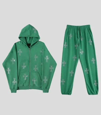 Y2k Aesthetic Cross Rhinestone Tracksuit Jogging Suit 90s Vintage.webp